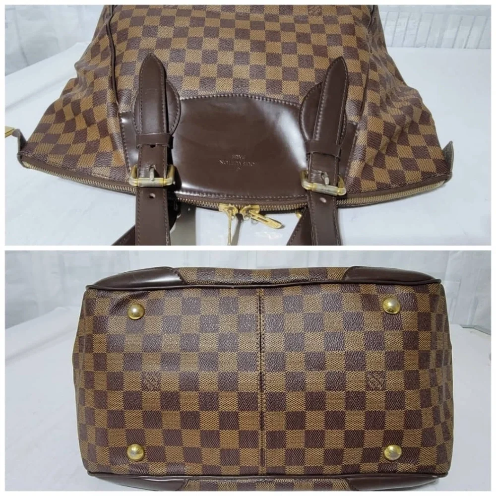 Authentic Louis Vuitton Damier Ebene Verona GM Bag Brown